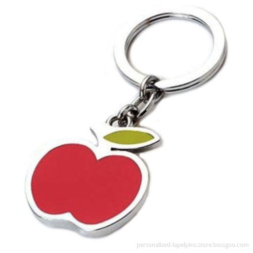 Sweet Apple Shape Metal Keychains For Souvenir Gifts And Promotions Can Custom Logo